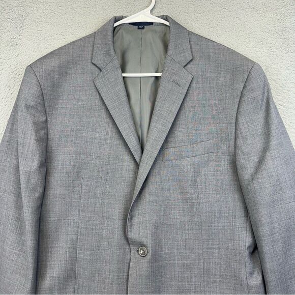 Jos A Bank Blazer Mens 43R Gray Slim Fit Wool 2 Button Suit Jacket Business - Picture 2 of 16